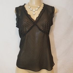 New York & Company sheer polka-dot blouse